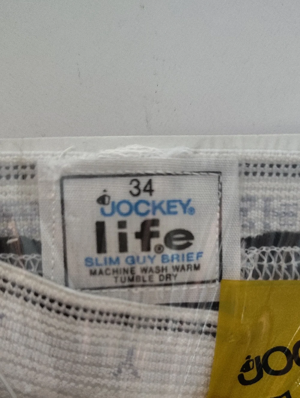 VTG 1972 Jockey Black Brief with White Trim Life Low-Rise Slim Guy NIP -Size 34